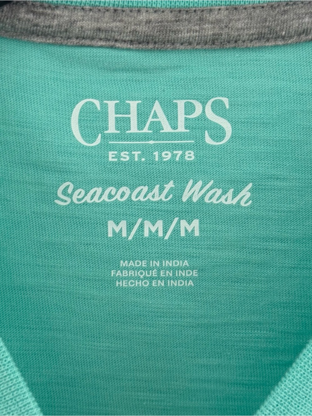 Chaps Men’s Pocket Tee Medium Pool Blue Slub Knit Crew Neck NWT - Picture 2 of 8